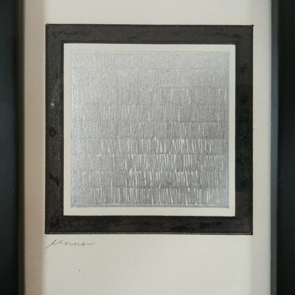 Original Abstract Art Ink Drawing Signed M Collins 9x7 Shadow Box Deep Frame - Picture 3 of 4